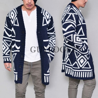mens long sweater jacket